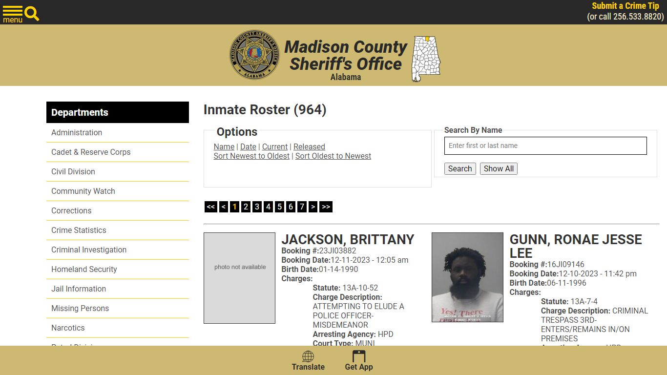 Inmate Roster - Madison County Sheriff's Office